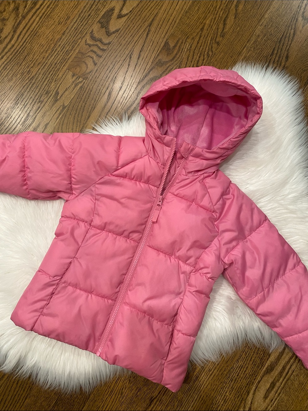 Kids 4/5 Swisstech Hooded Pink Puffer Jacket - Lightweight Warm Insulation